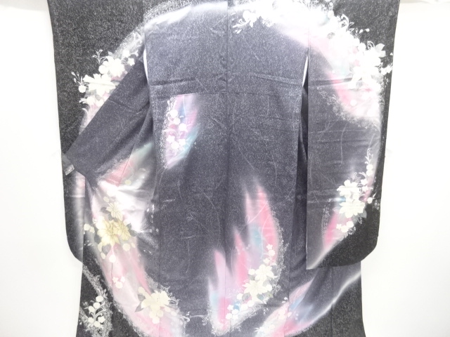 JAPANESE KIMONO / ANTIQUE FURISODE / SILK / FLOWER